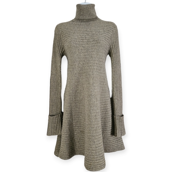 NWOT Autumn Cashmere taupe tan brown cashmere tunic sweater dress Womens Small - Picture 6 of 7